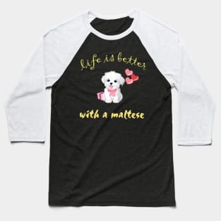 Maltese Dog Baseball T-Shirt